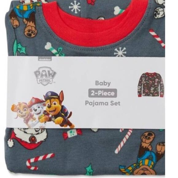 Paw Patrol Christmas Pajamas 12 Months Christmas Pjs Marshall Chase Rubble - Picture 6 of 9